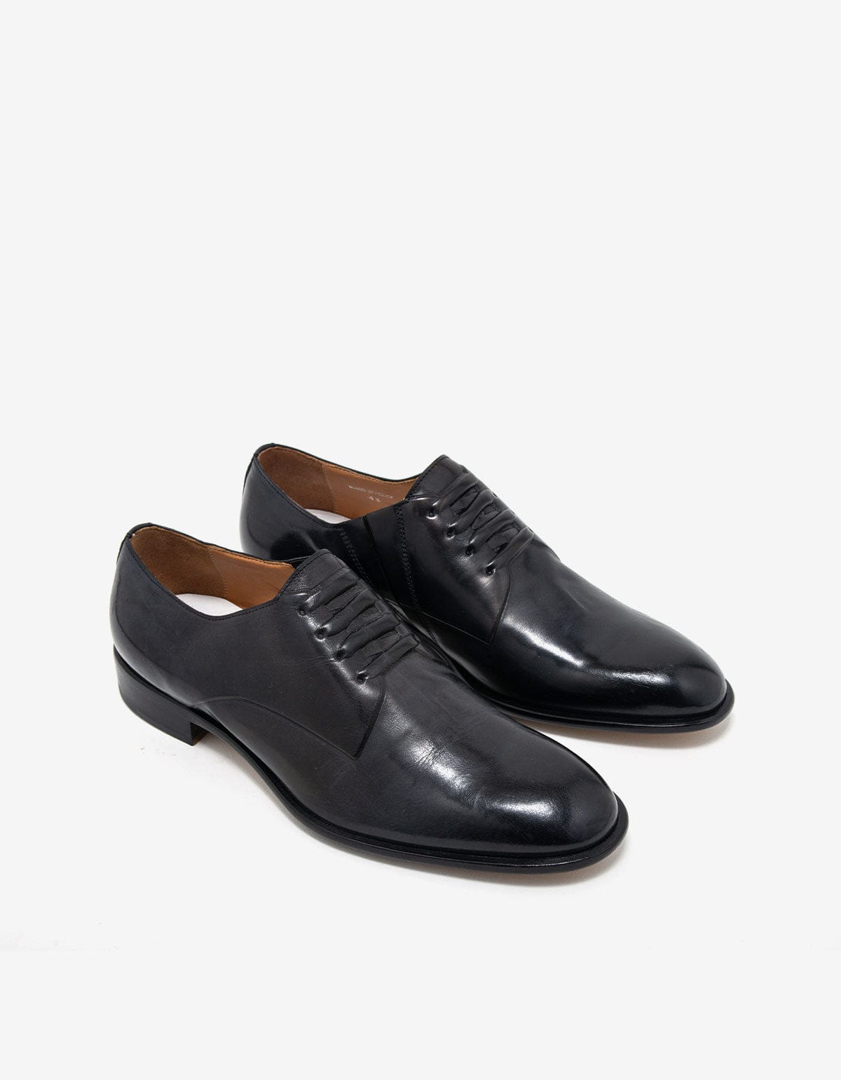 ドレス+ビジネス Mason Martin Margiela leather shoes Maison Martin Margiela Black Sealed Lace Oxford Shoes – mens