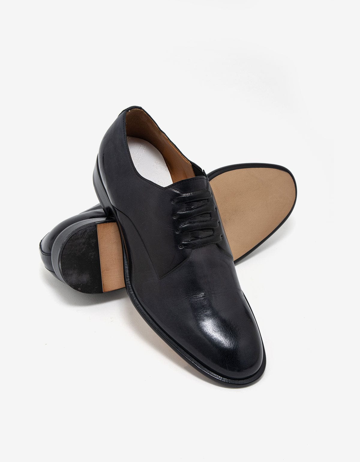ドレス+ビジネス Mason Martin Margiela leather shoes Maison Martin Margiela Black Sealed Lace Oxford Shoes – mens