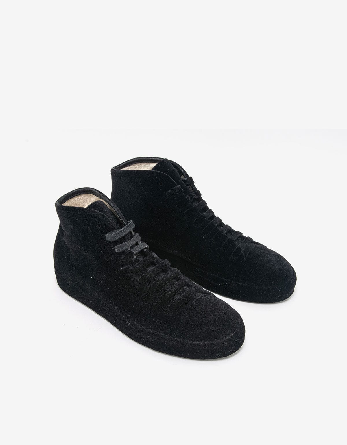 Maison Martin Margiela Black Flock Hi Top Trainers 37WS083