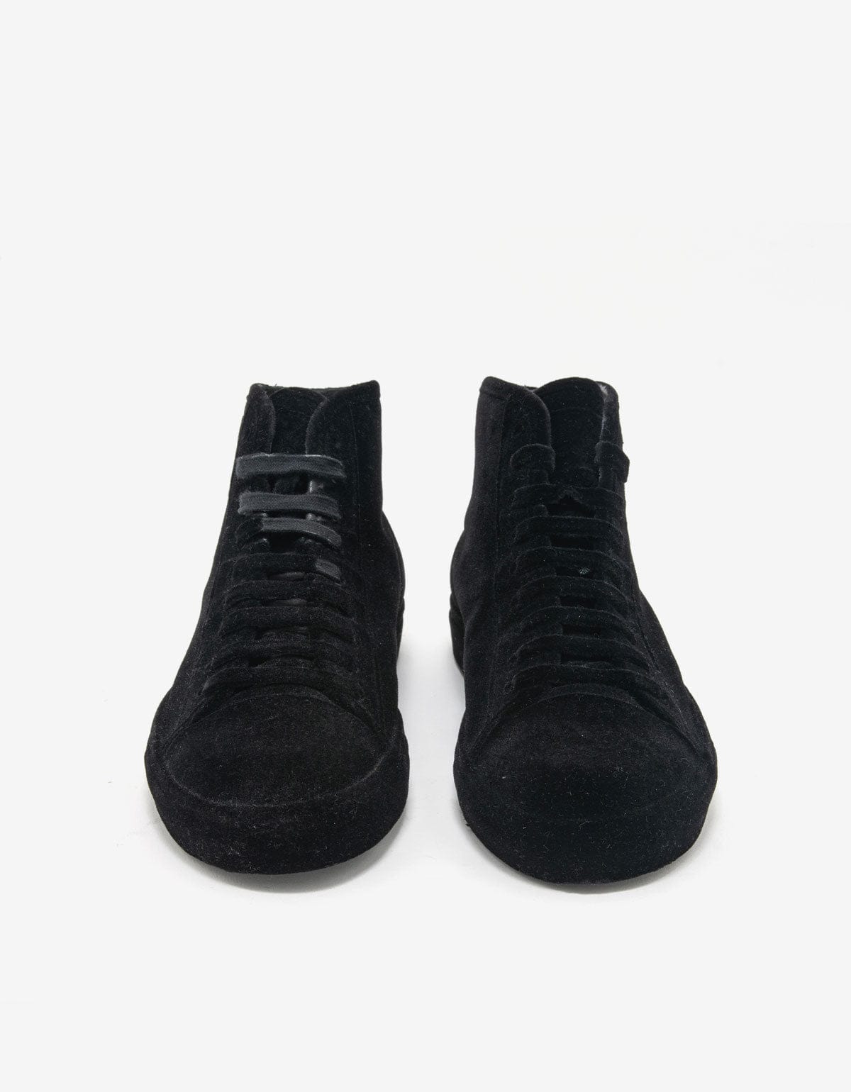 Maison Martin Margiela Black Flock Hi Top Trainers 37WS083