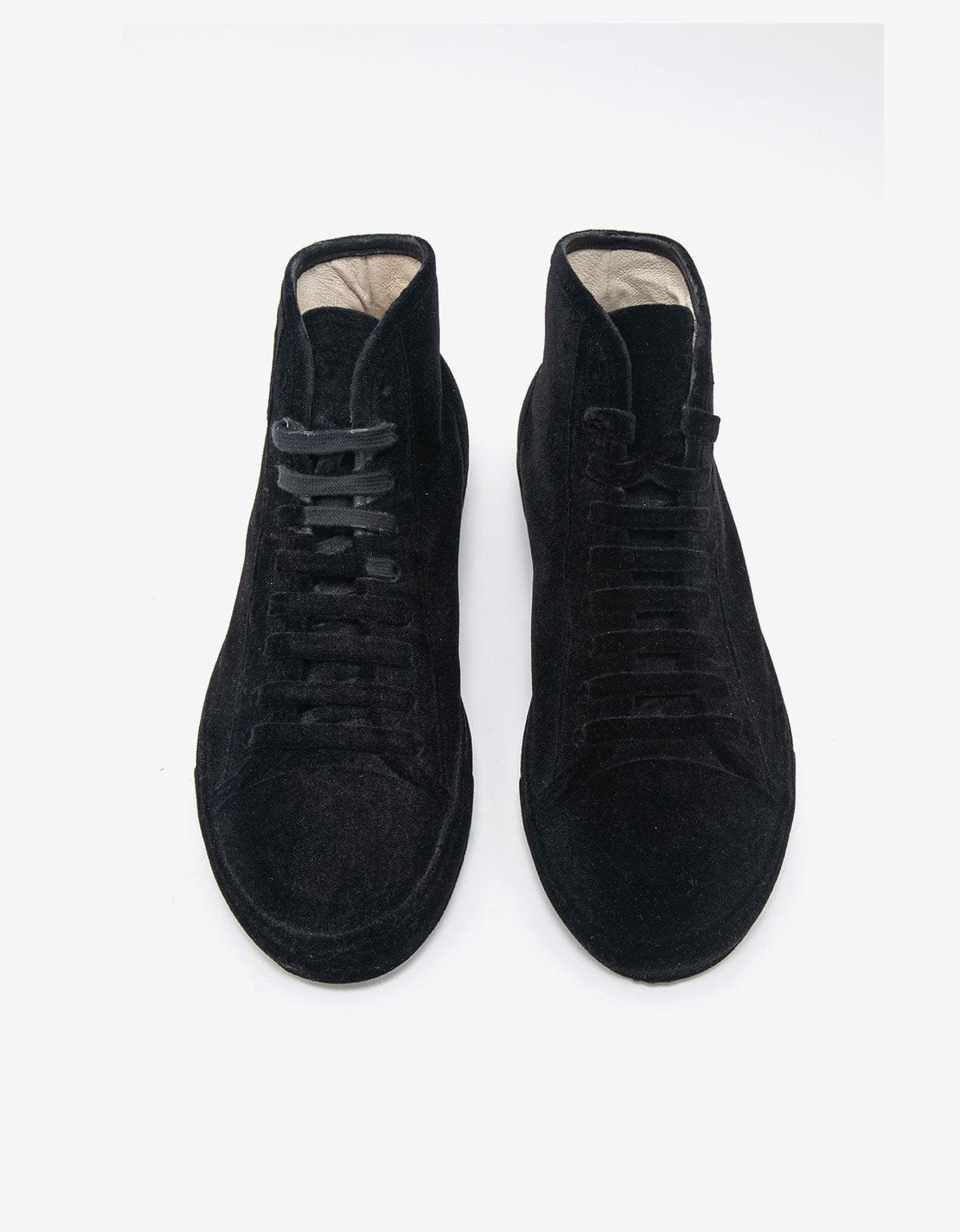 Maison Martin Margiela Black Flock Hi Top Trainers 37WS083