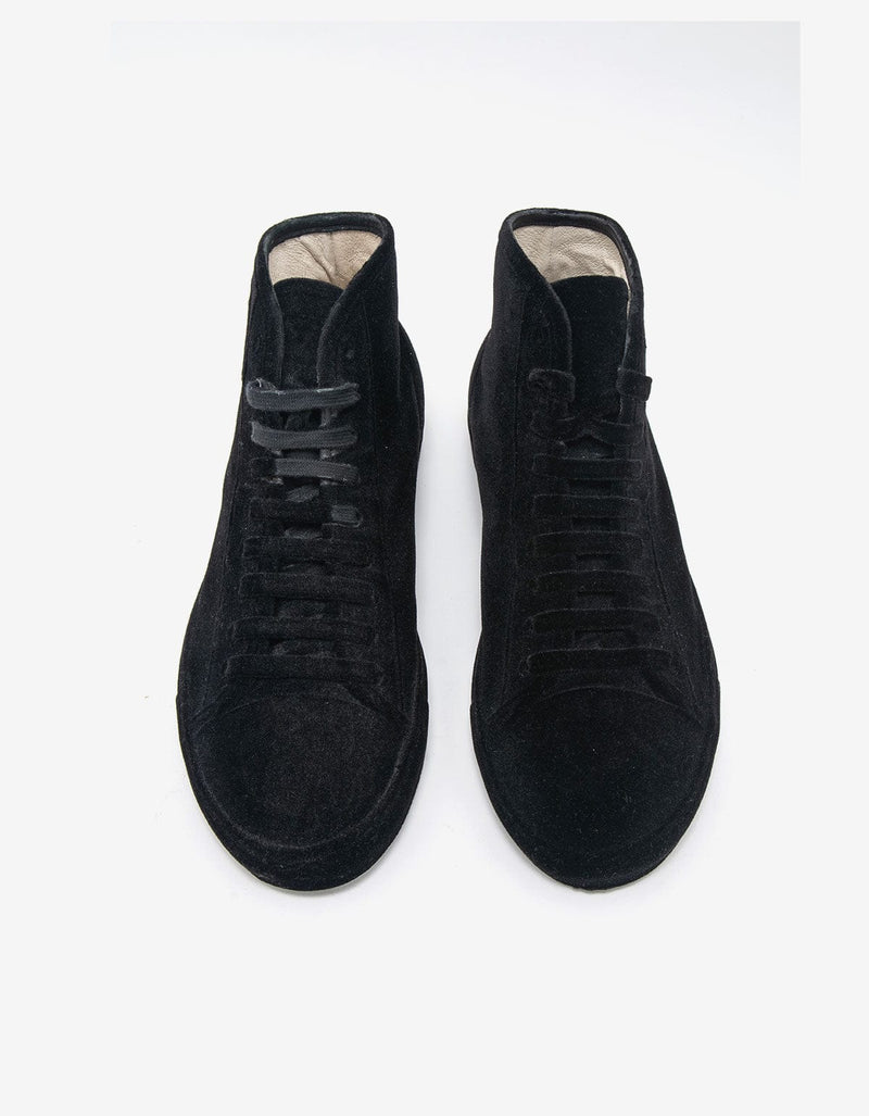 Maison Martin Margiela Black Flock Hi Top Trainers 37WS083