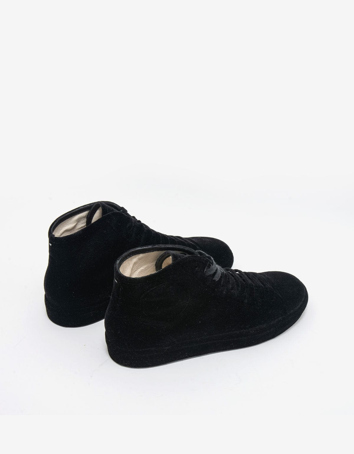 Maison Martin Margiela Black Flock Hi Top Trainers 37WS083