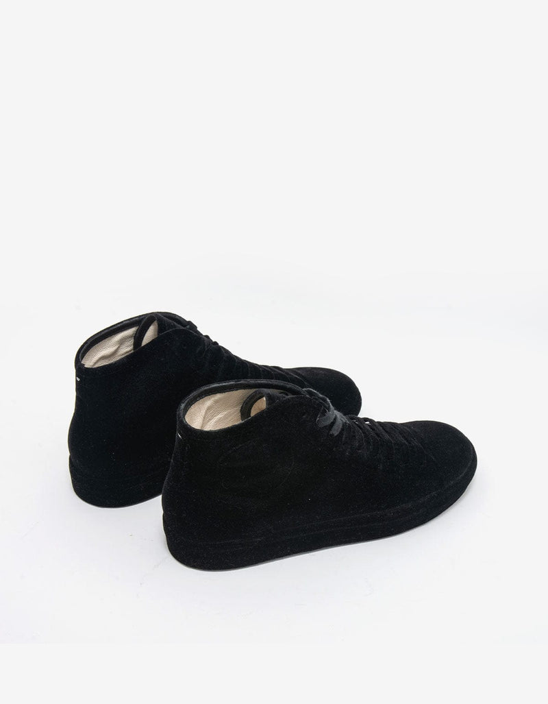 Maison Martin Margiela Black Flock Hi Top Trainers 37WS083