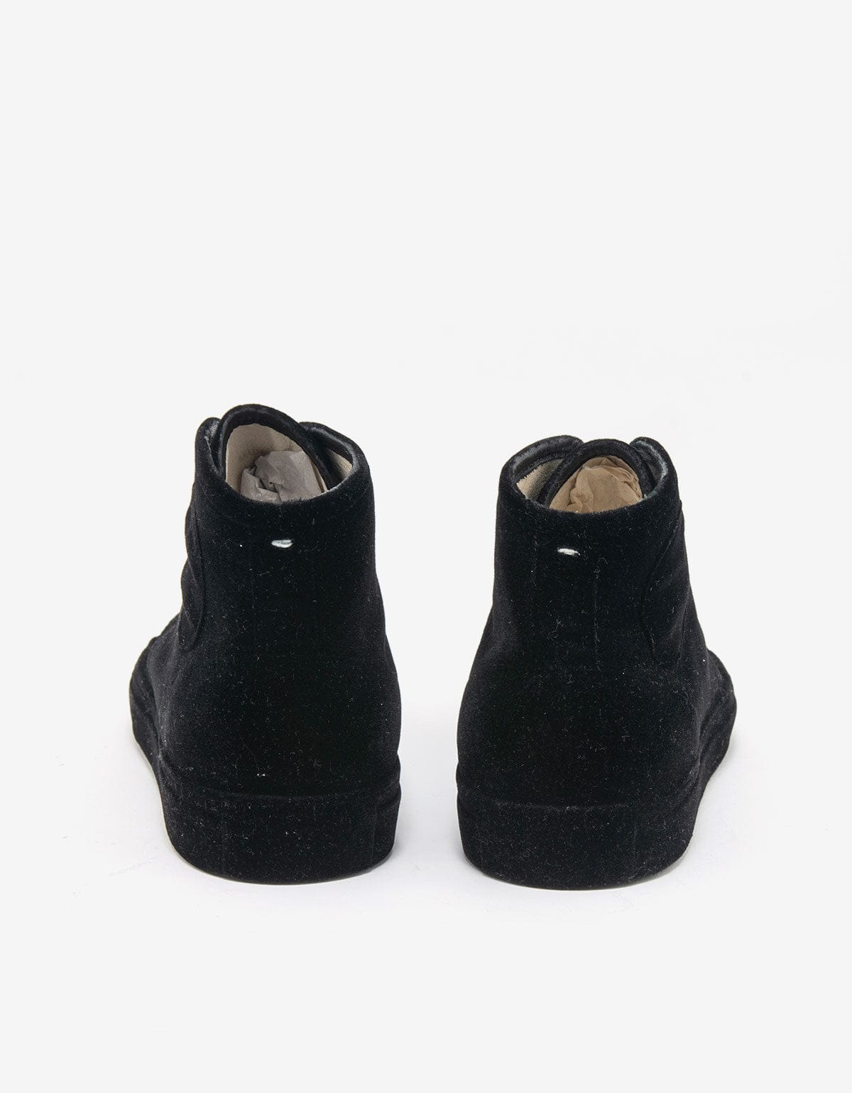 Maison Martin Margiela Black Flock Hi Top Trainers 37WS083