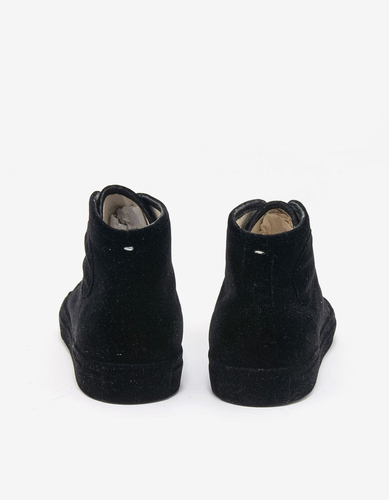 Maison Martin Margiela Black Flock Hi Top Trainers 37WS083