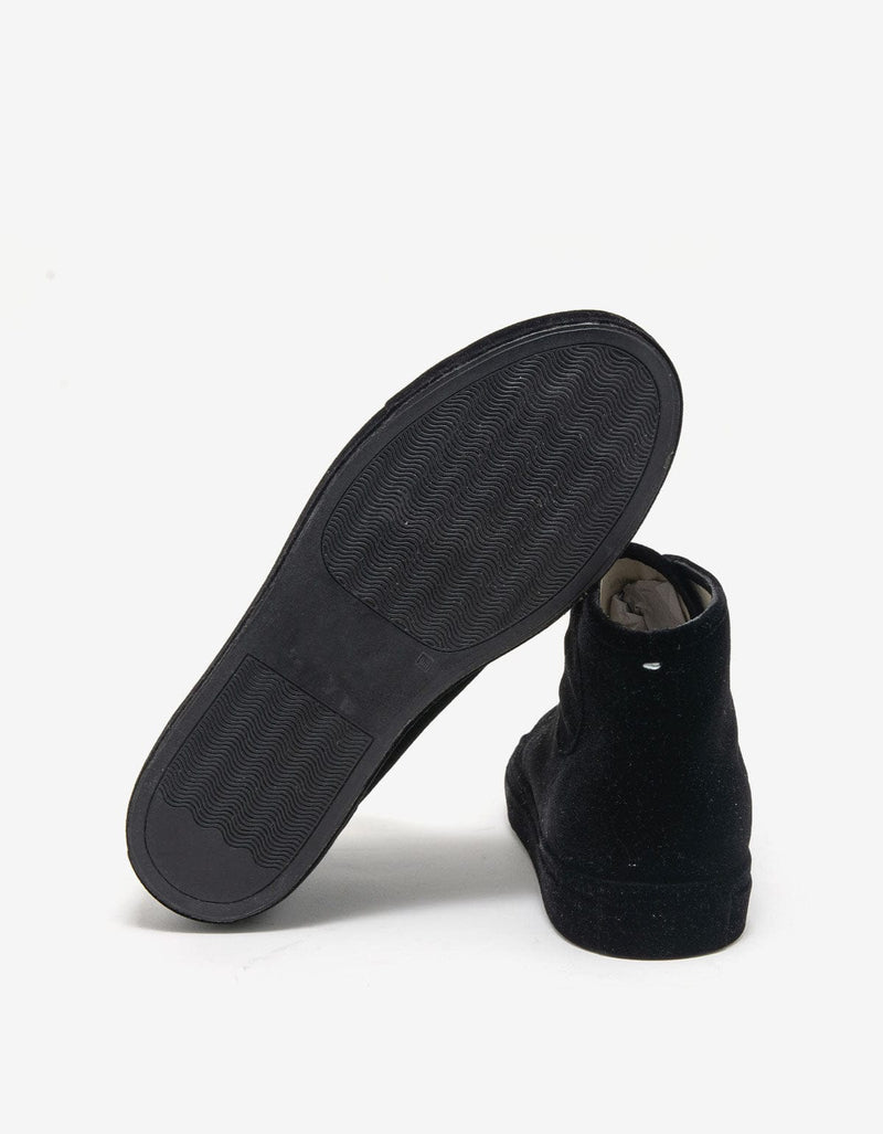 Maison Martin Margiela Black Flock Hi Top Trainers 37WS083
