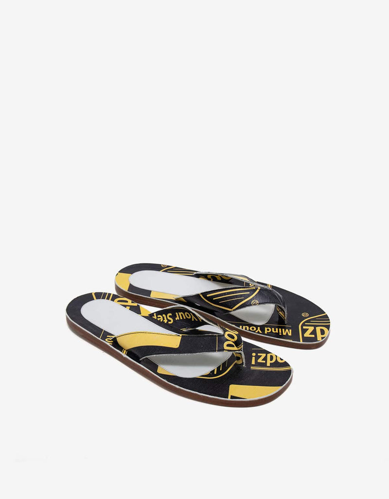 Maison Martin Margiela Black & Yellow Print Sandals 37WX032 00F2O9