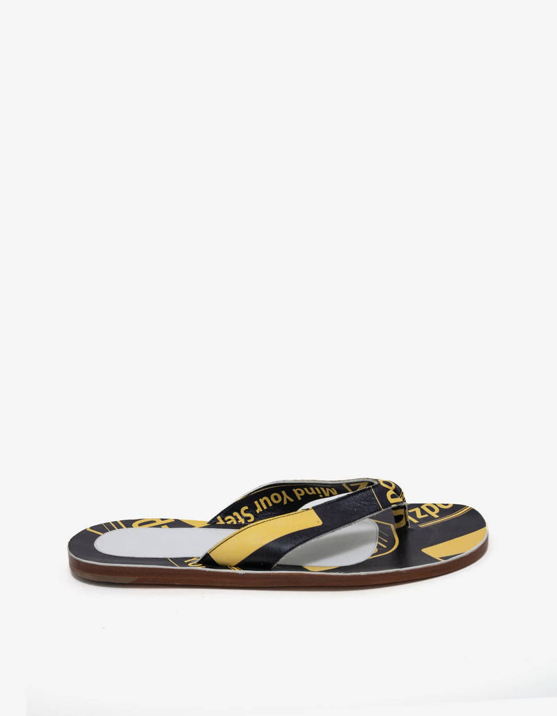 Maison Martin Margiela Black & Yellow Print Sandals 37WX032 00F2O9