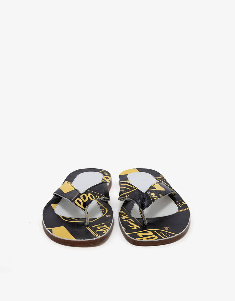 Maison Martin Margiela Black & Yellow Print Sandals 37WX032 00F2O9