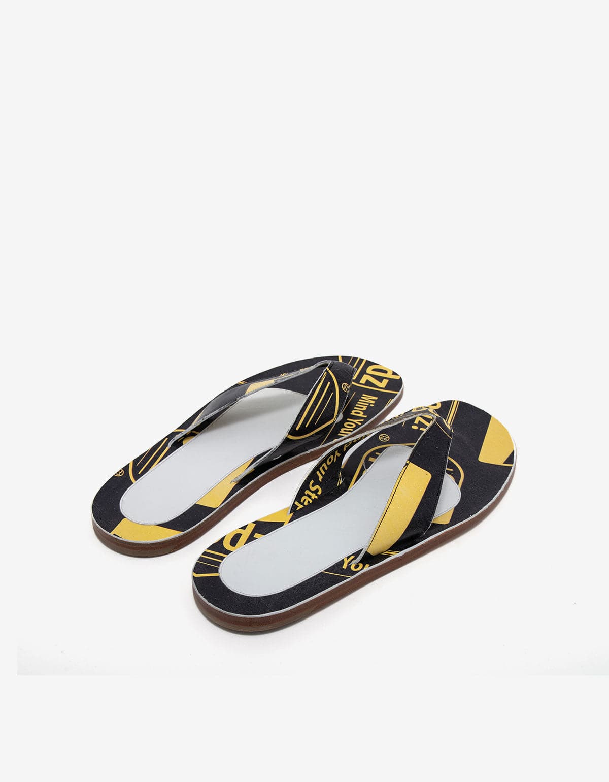 Maison Martin Margiela Black & Yellow Print Sandals 37WX032 00F2O9