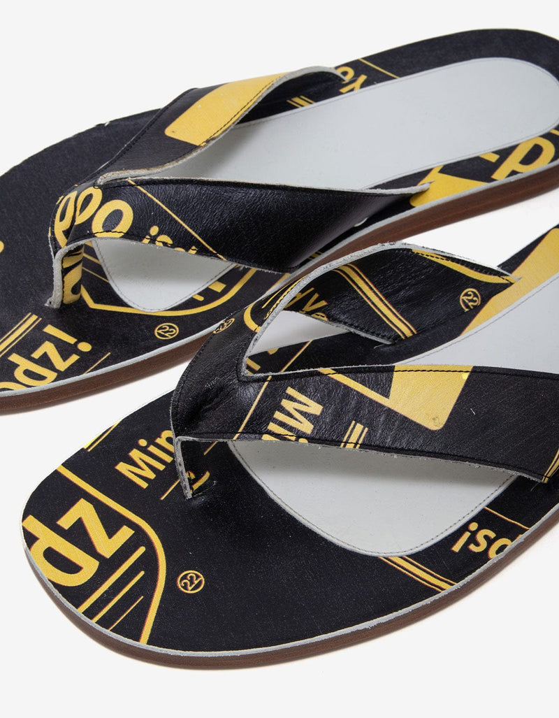 Maison Martin Margiela Black & Yellow Print Sandals 37WX032 00F2O9