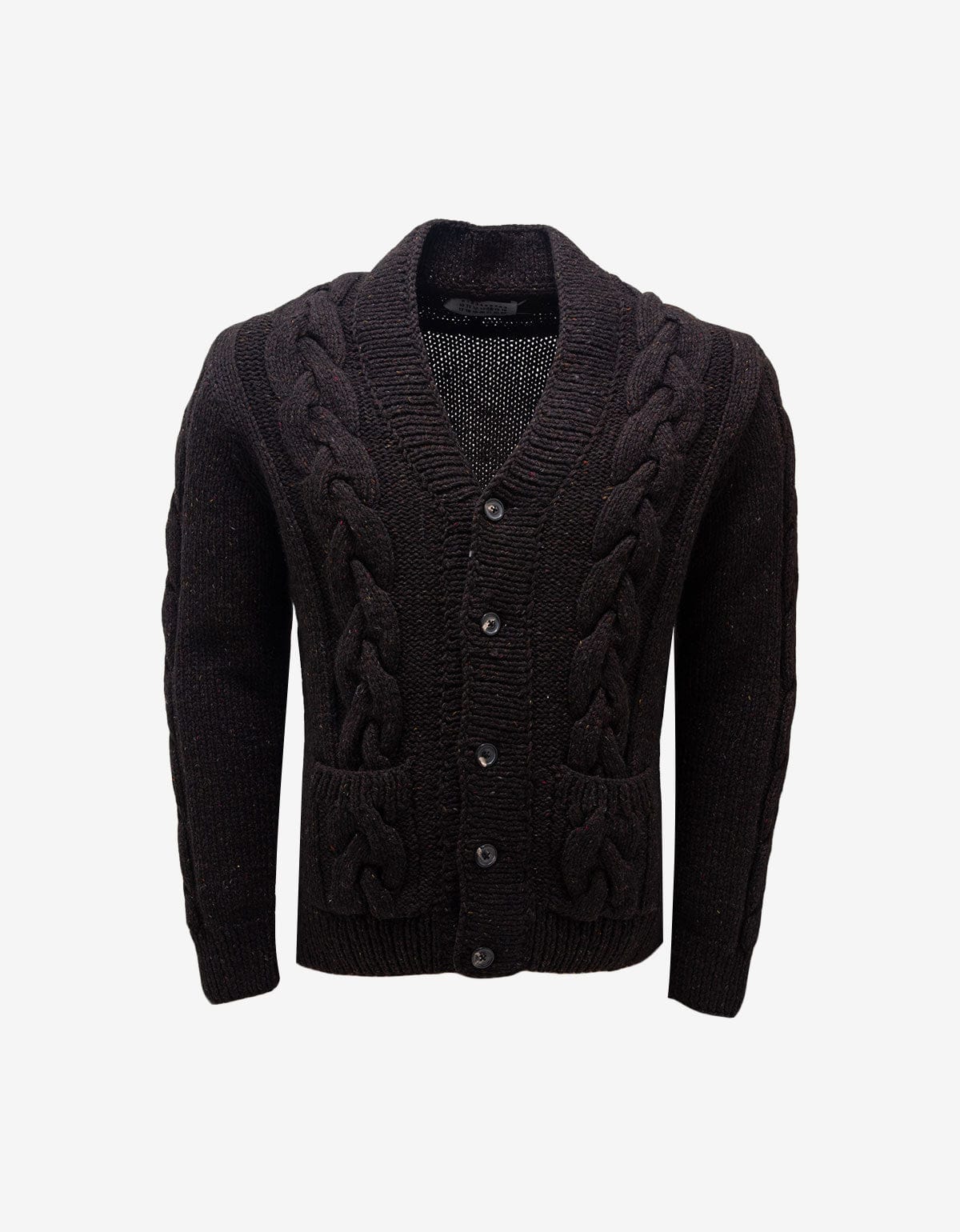 Maison Martin Margiela Brown Cable Knit Cardigan - AW01