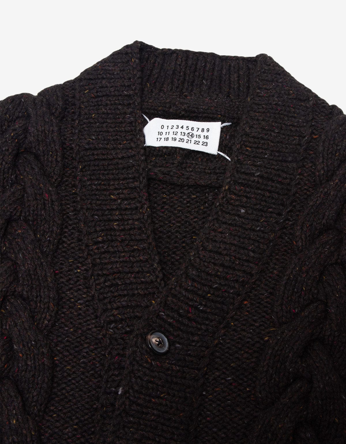 Maison Martin Margiela Brown Cable Knit Cardigan - AW01