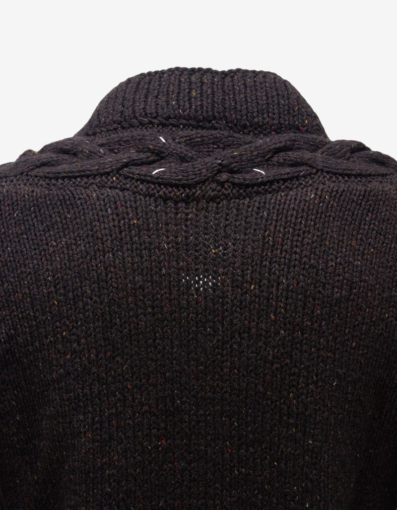 Maison Martin Margiela Brown Cable Knit Cardigan - AW01
