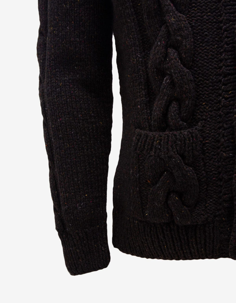 Maison Martin Margiela Brown Cable Knit Cardigan - AW01