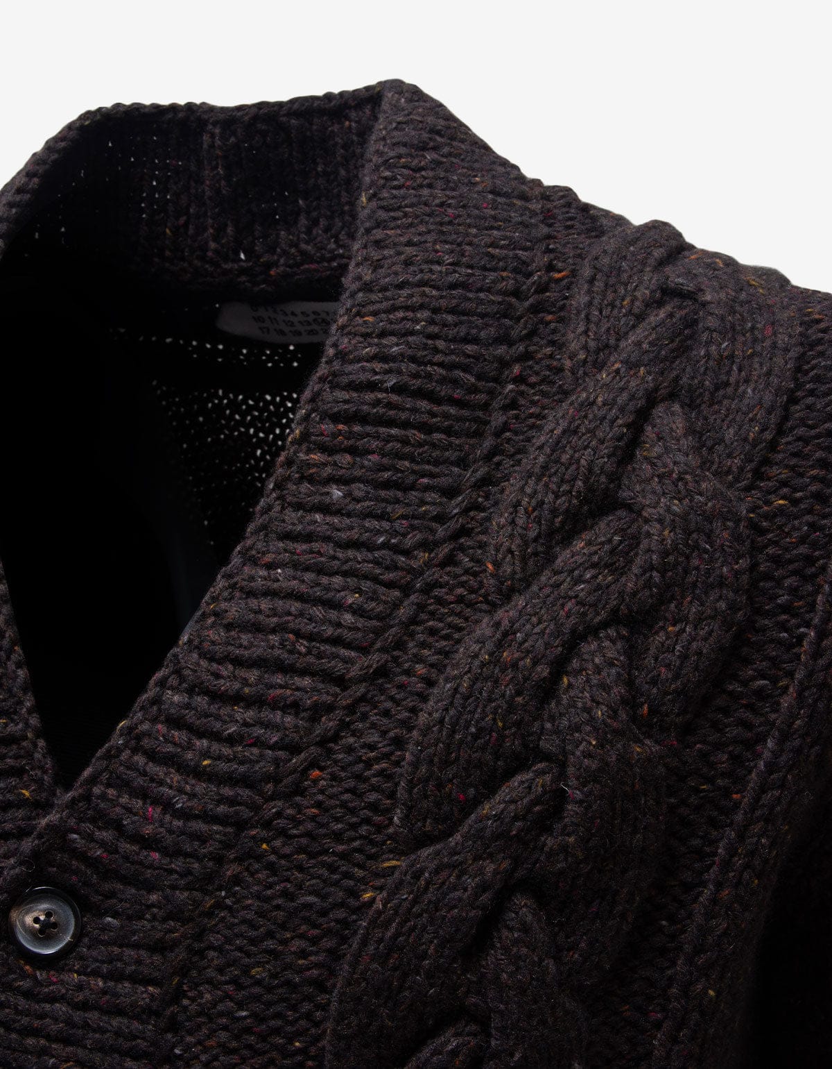 Maison Martin Margiela Brown Cable Knit Cardigan - AW01
