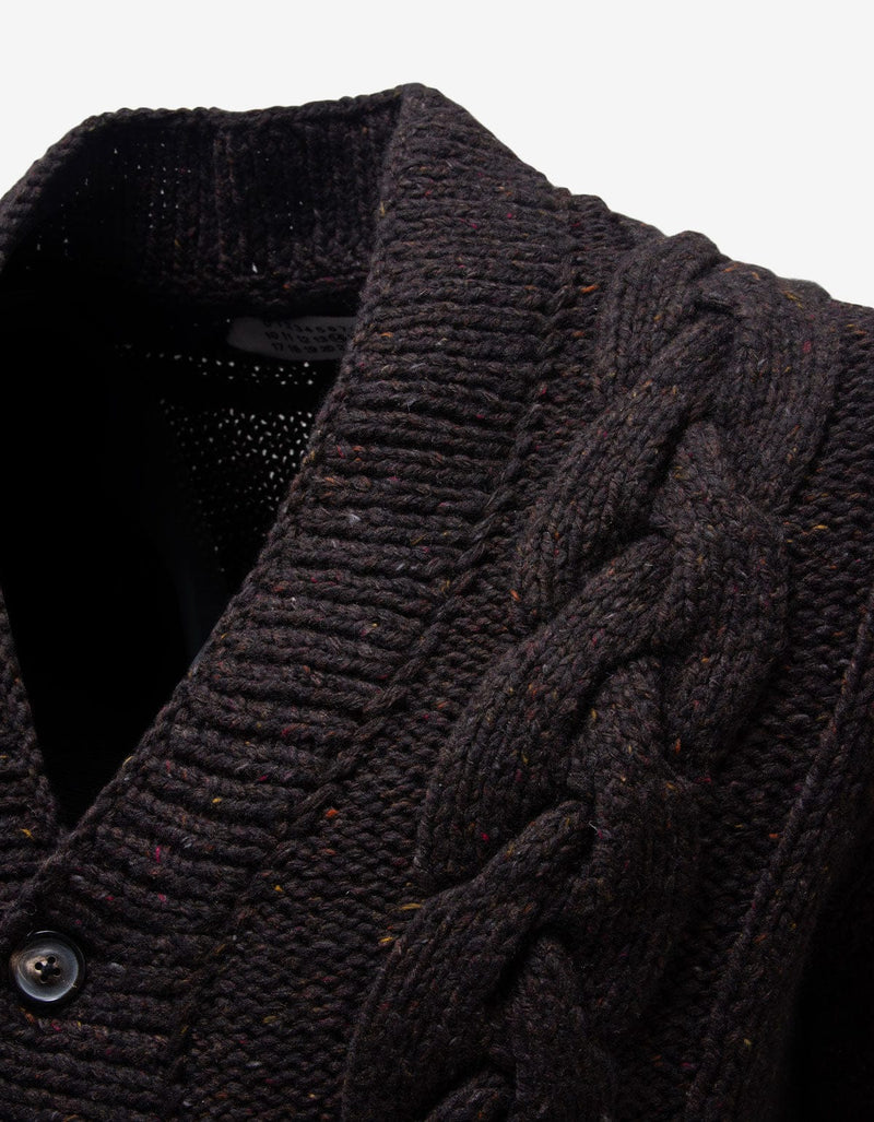 Maison Martin Margiela Brown Cable Knit Cardigan - AW01