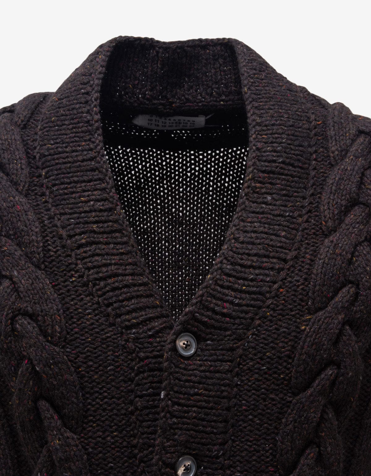 Maison Martin Margiela Brown Cable Knit Cardigan - AW01