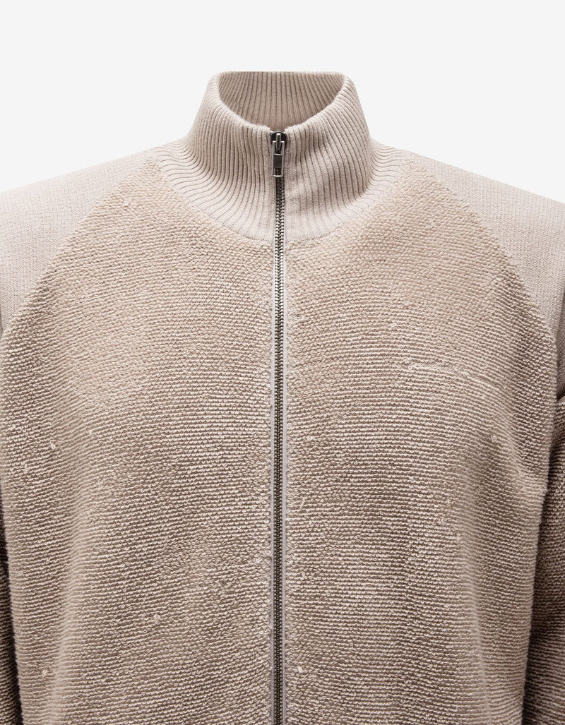 Maison Martin Margiela Beige French Terry Zip Cardigan 30HA102