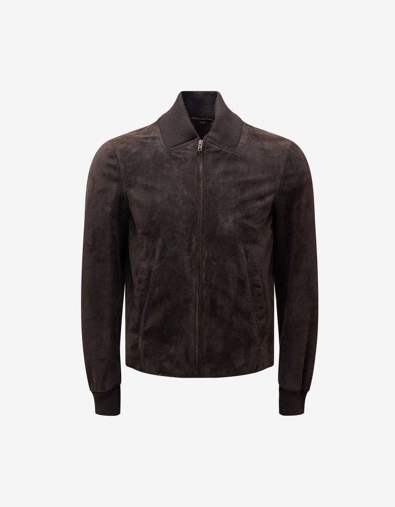 Maison Martin Margiela Brown Suede Bomber Jacket AW01