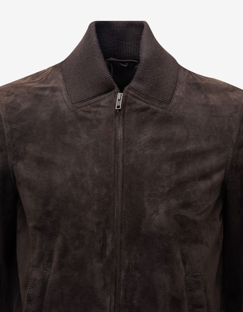 Maison Martin Margiela Brown Suede Bomber Jacket AW01