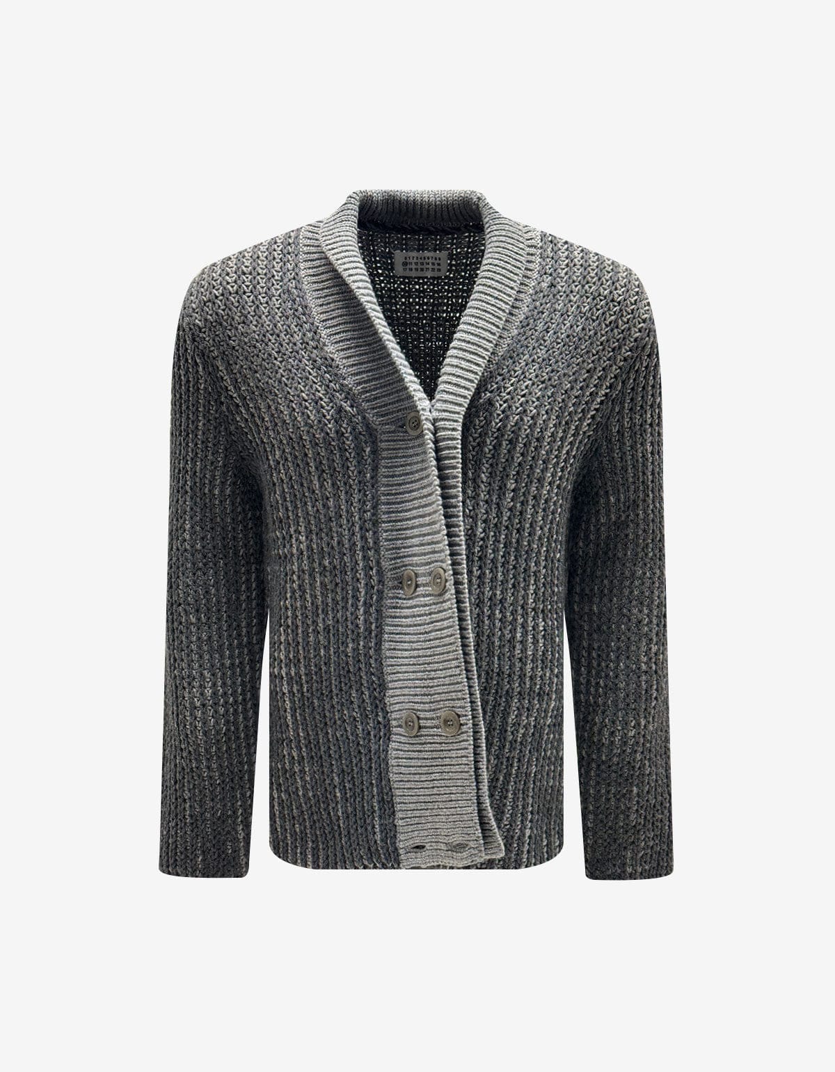 Maison Martin Margiela Grey Wool Shawl Collar Cardigan
