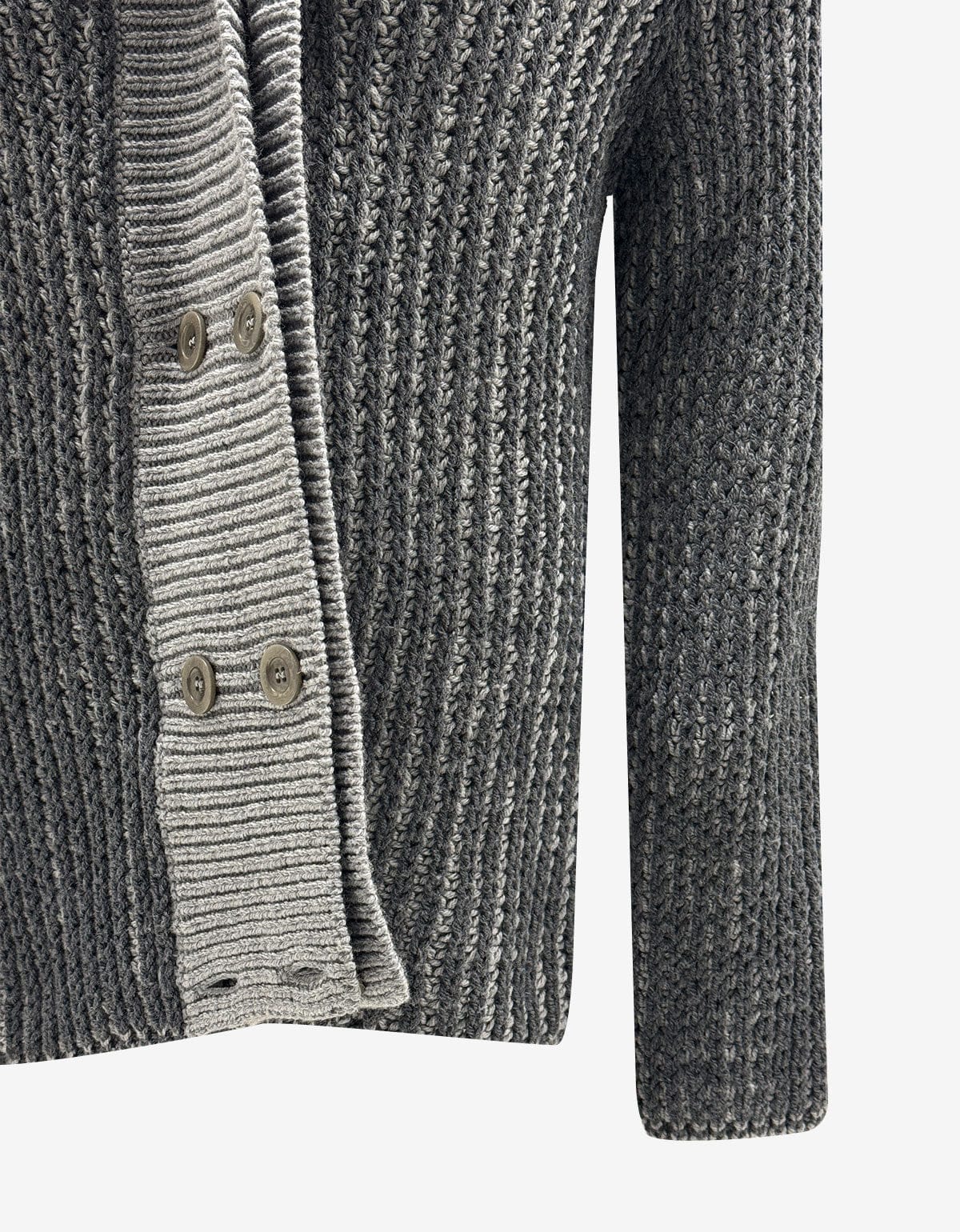 Maison Martin Margiela Grey Wool Shawl Collar Cardigan