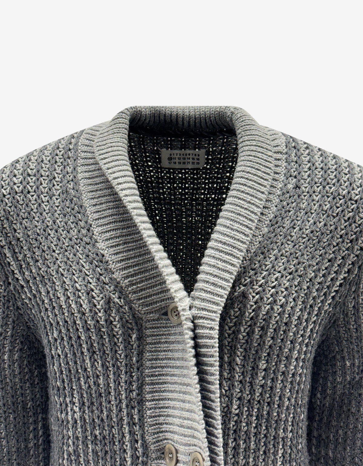 Maison Martin Margiela Grey Wool Shawl Collar Cardigan