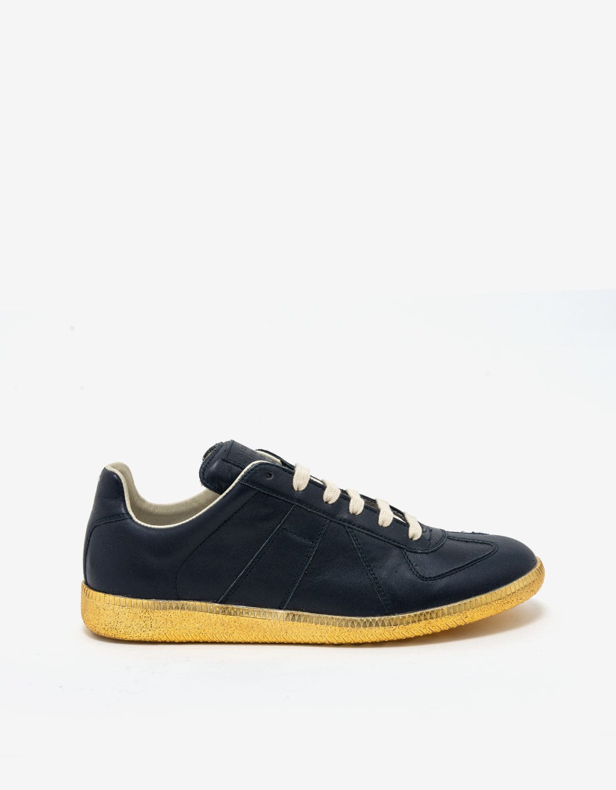 Maison Martin Margiela Replica Blue & Gold Leather Trainers S37WS0264