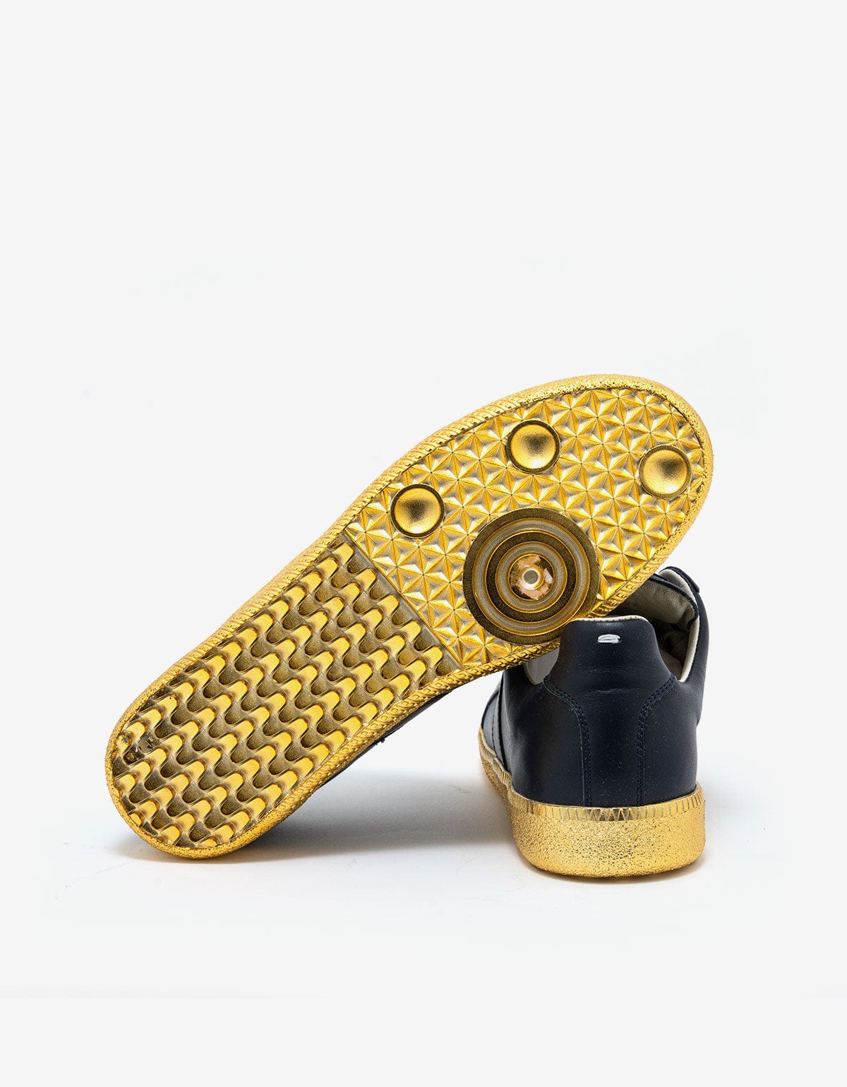 Maison Martin Margiela Replica Blue & Gold Leather Trainers S37WS0264