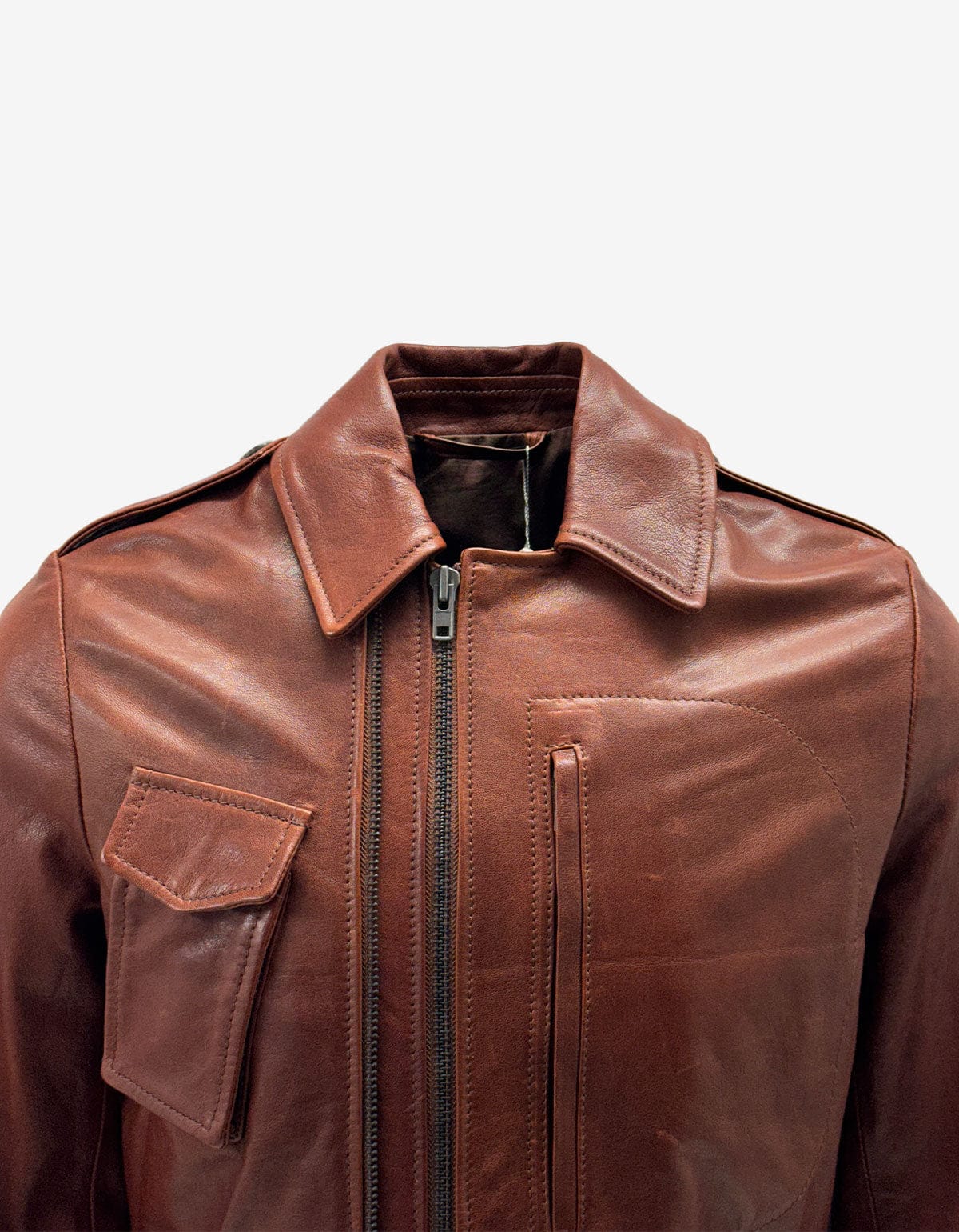 Maison Martin Margiela Tan Leather 'Replica' 1940's Aviator Jacket S30AM0150
