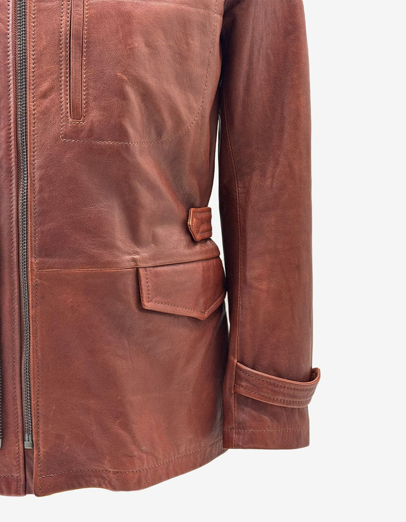 Maison Martin Margiela Tan Leather 'Replica' 1940's Aviator Jacket S30AM0150