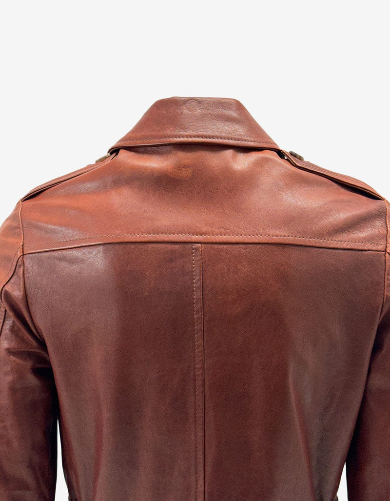 Maison Martin Margiela Tan Leather 'Replica' 1940's Aviator Jacket S30AM0150
