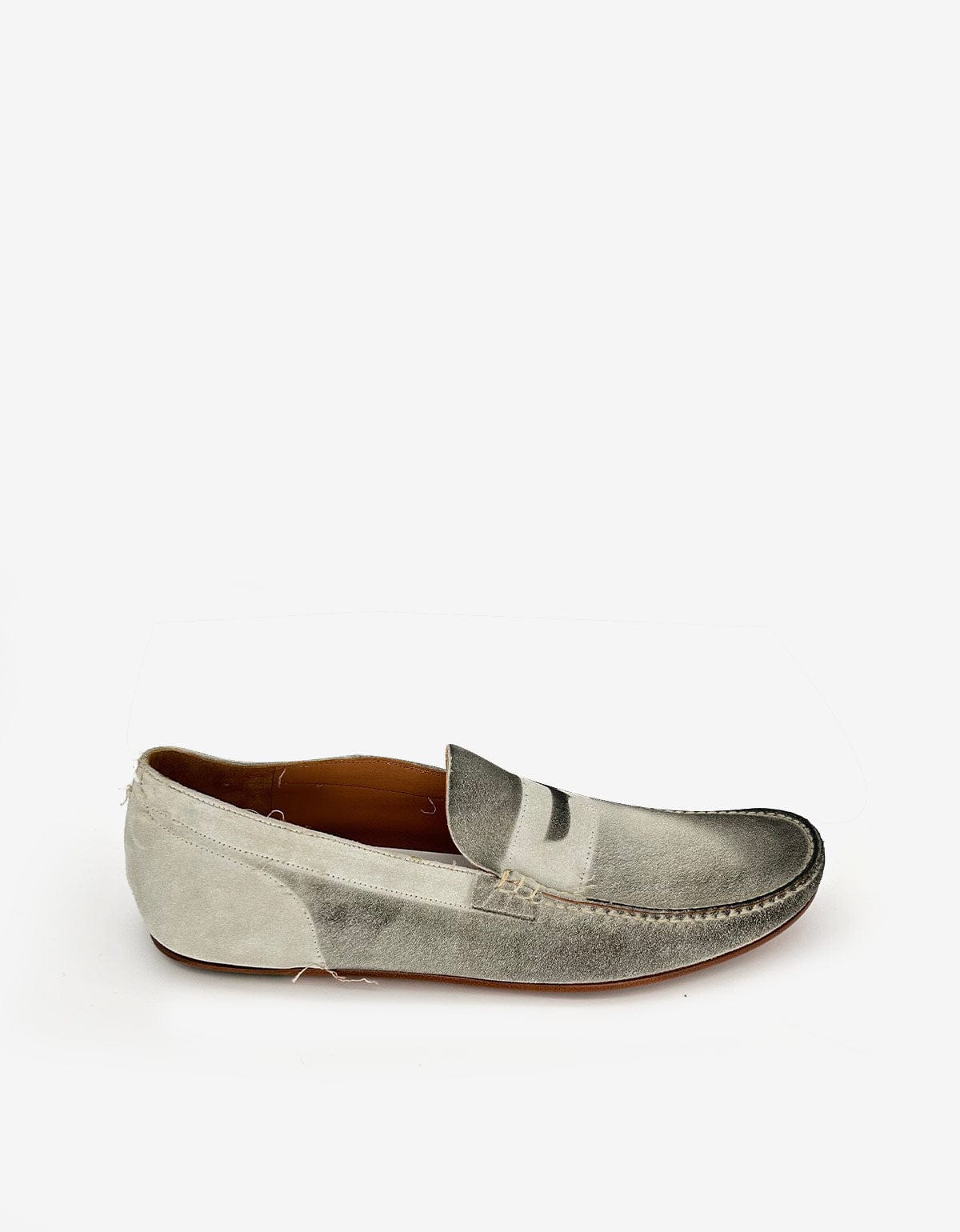 Maison Martin Margiela White Distressed Suede Loafer