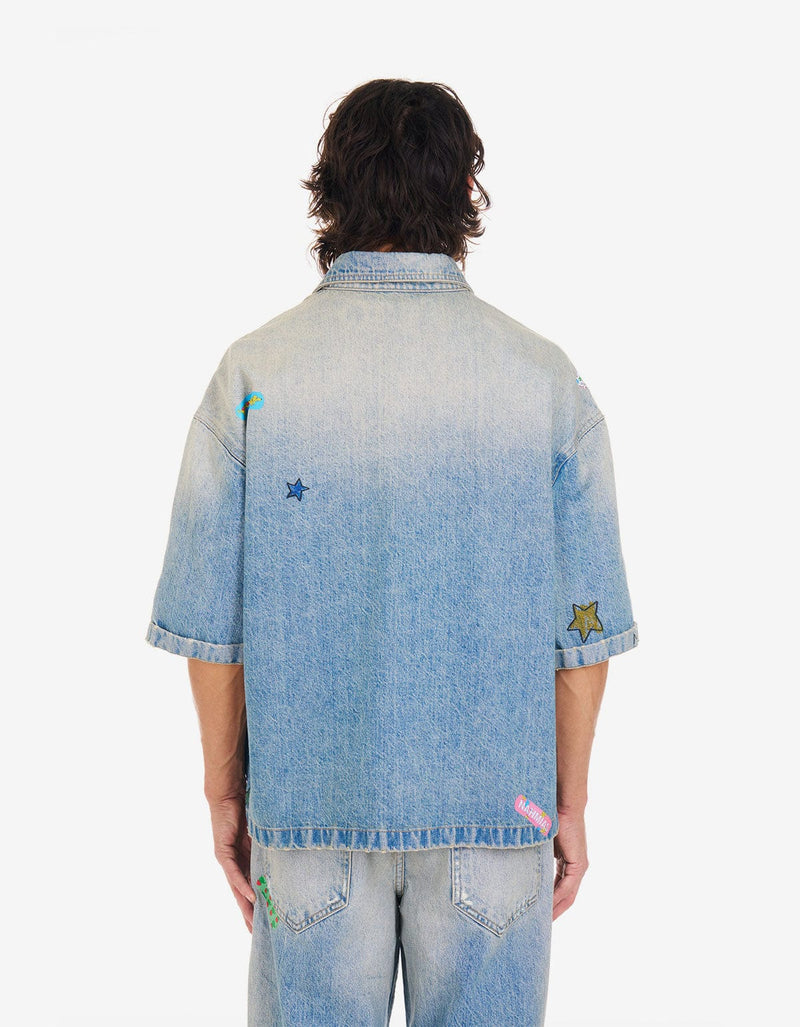 Nahmias Blue Denim Bandaid S/S Shirt D5-S15Q15-415