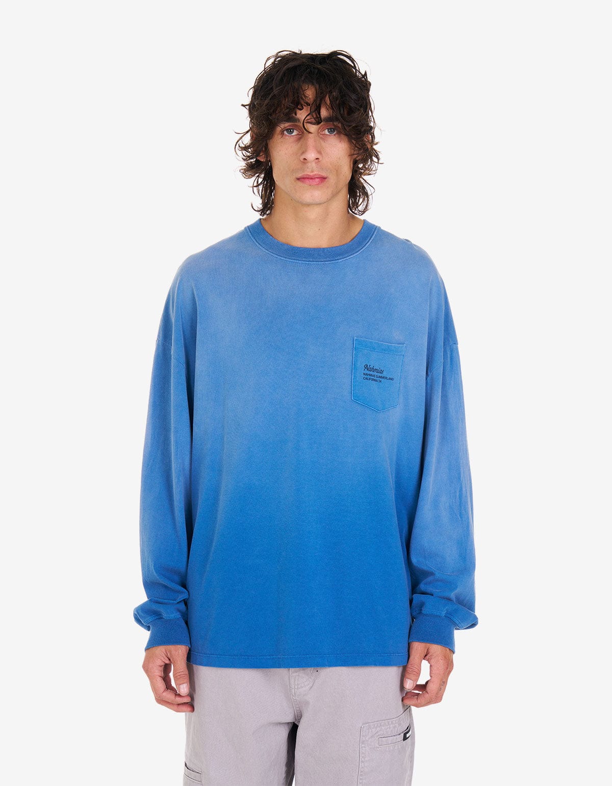 Nahmias Blue Postal L/S Pocket T-Shirt Y10-T34Q16-455