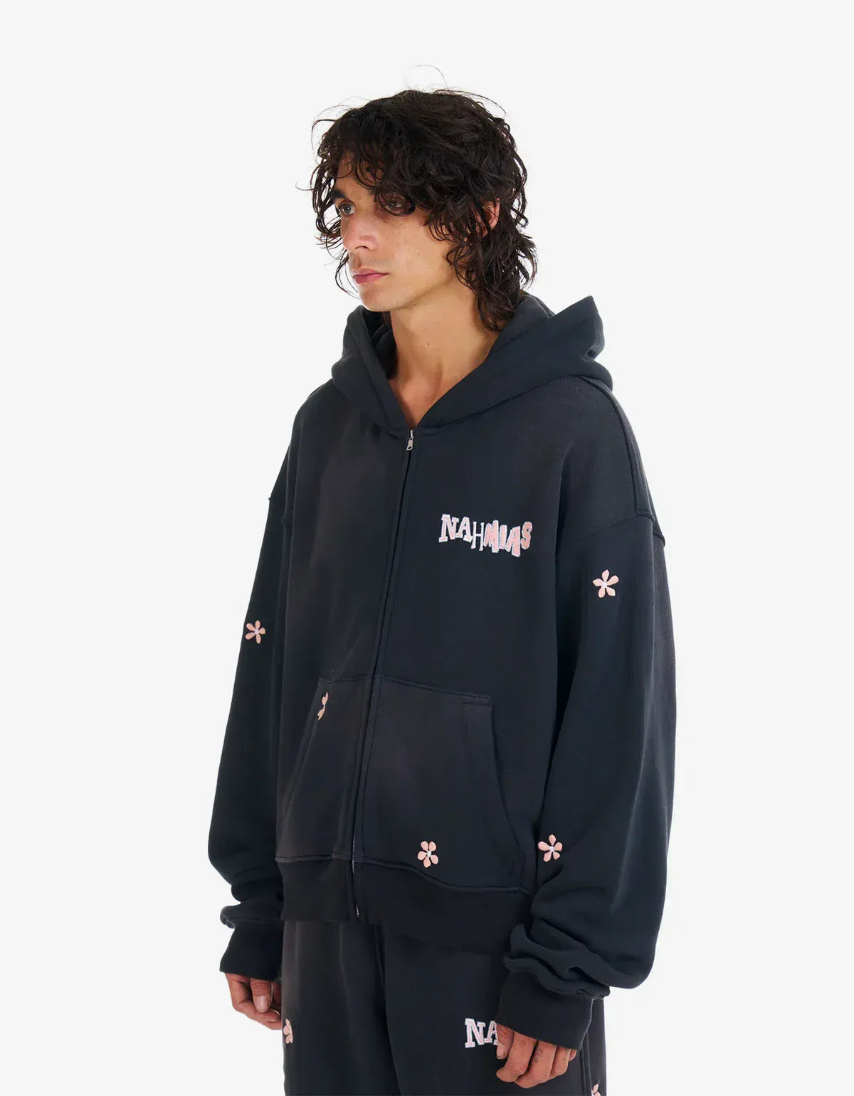 Nahmias Black Flower Groms Zip Up Hoodie Y27-H12N15-007