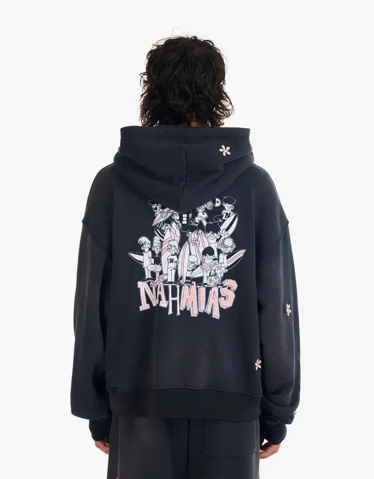 Nahmias Black Flower Groms Zip Up Hoodie Y27-H12N15-007