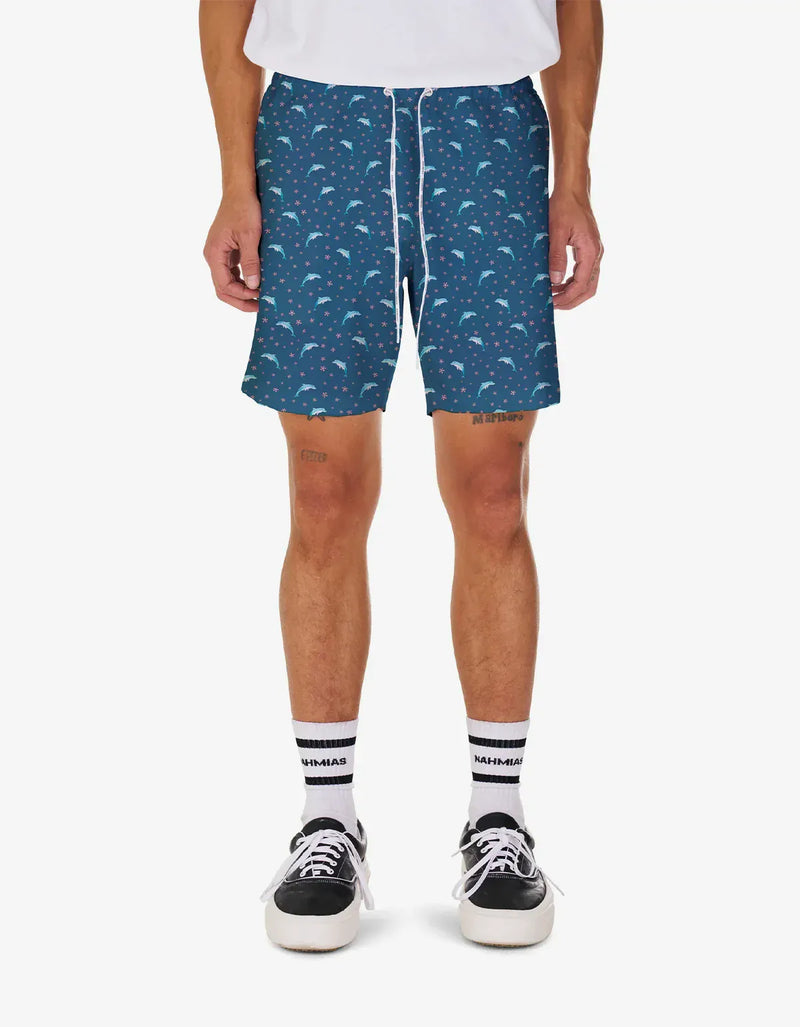 Nahmias Blue Dolphin Print Swim Trunk M2-R2-993