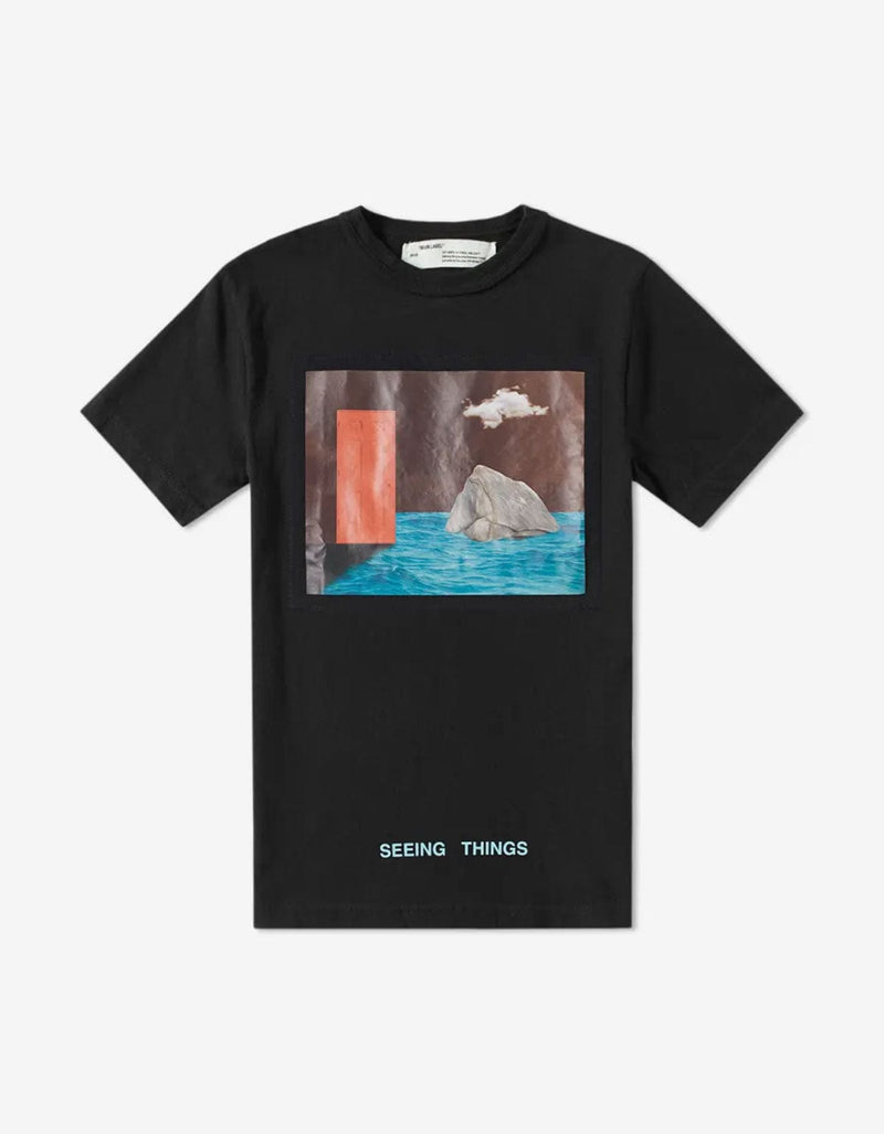 Off-White Black Door & Rock Print T-Shirt