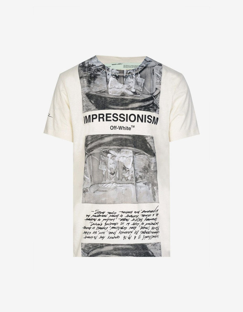 Off-White White Newspaper Print T-Shirt