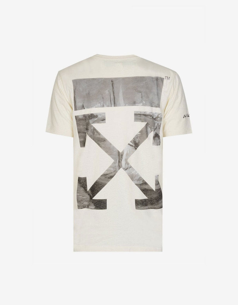 Off-White White Newspaper Print T-Shirt