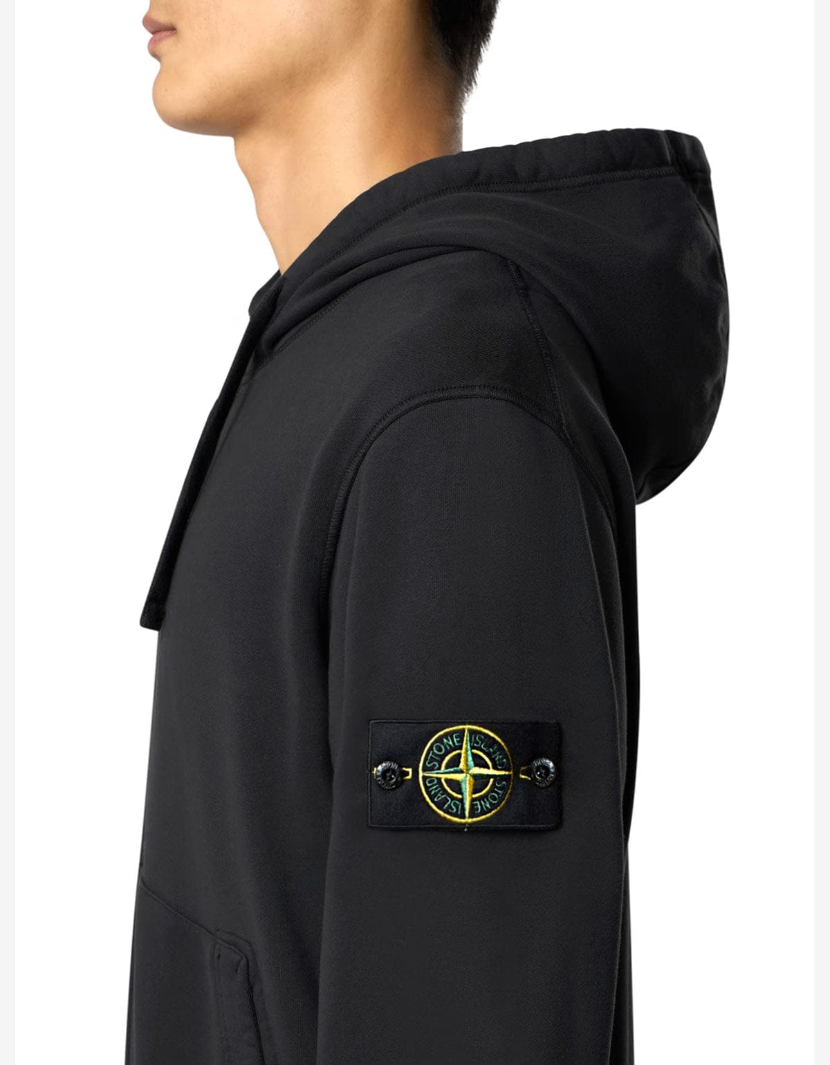 Stone Island Black Organic Cotton Zip Hoodie L1S156100061S0051V0029