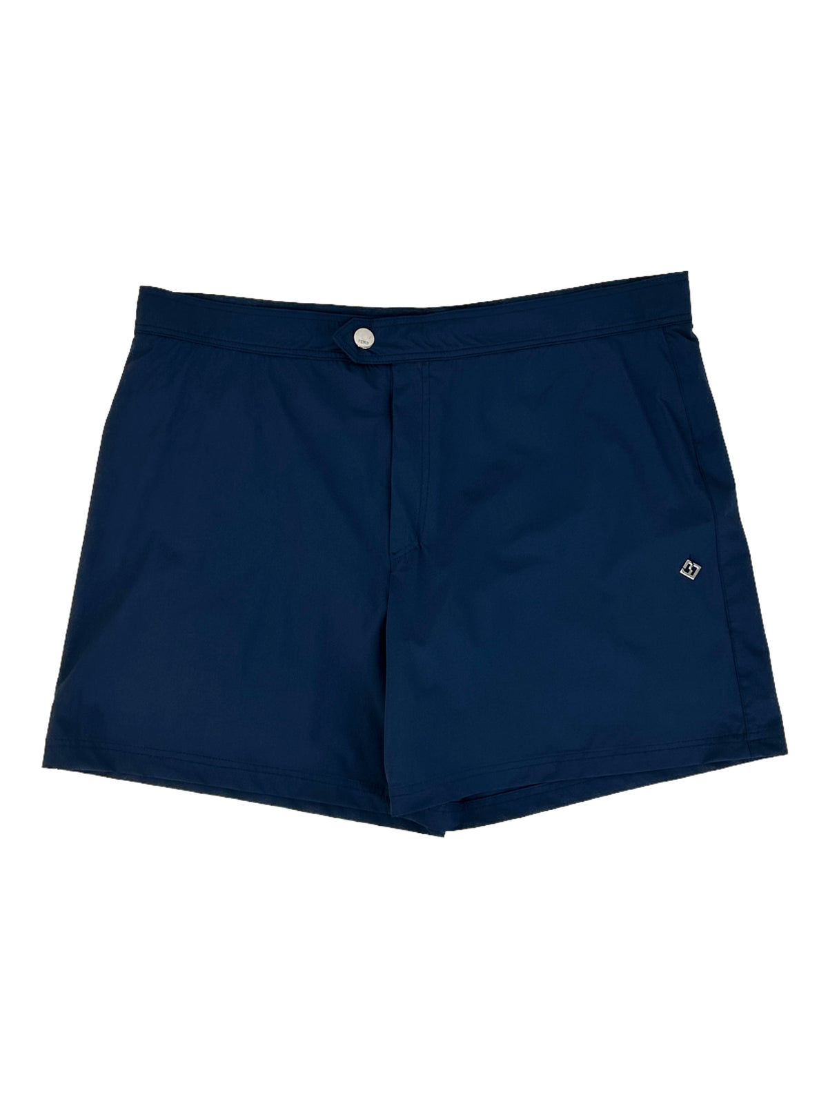 Fendi Baltico Blue Stretch Nylon Swim Short with FF Logo — SS04 Archive