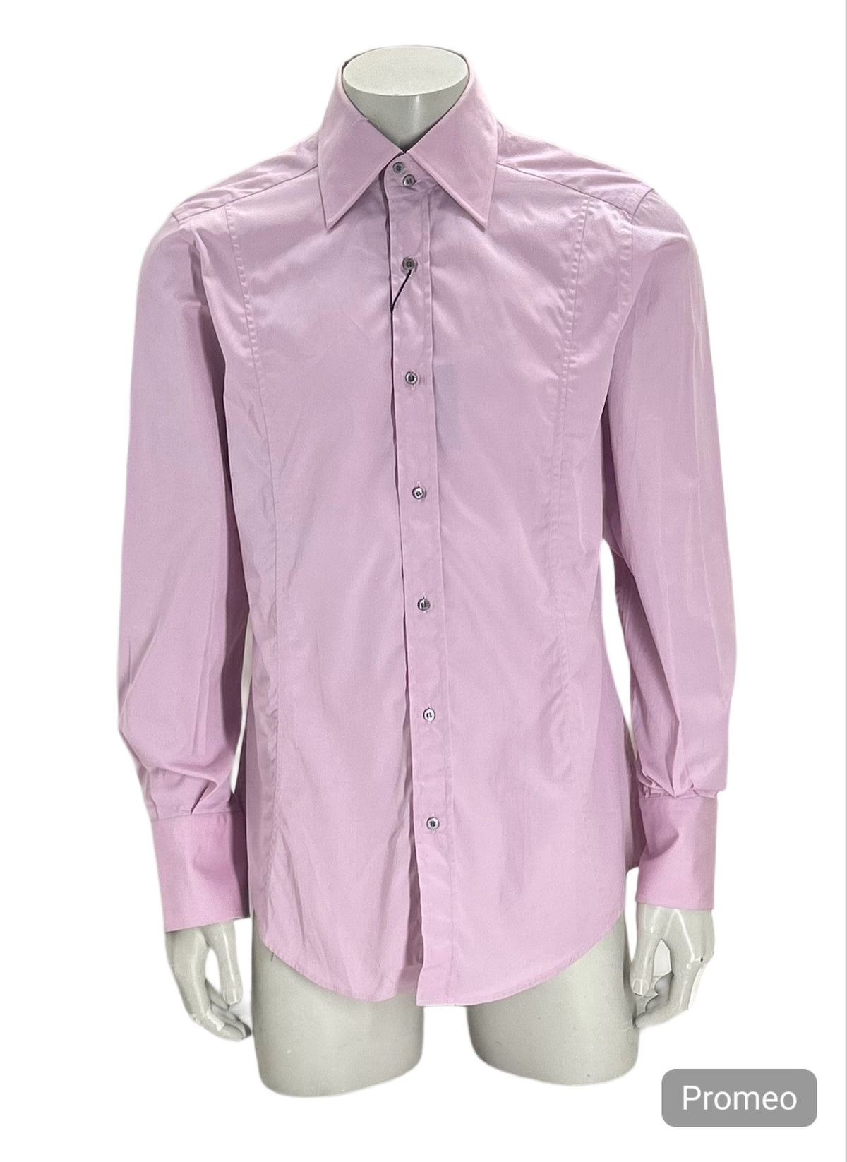 Gucci Pink Slim Fit Darted Shirt With Double Button Collar & Cuffs