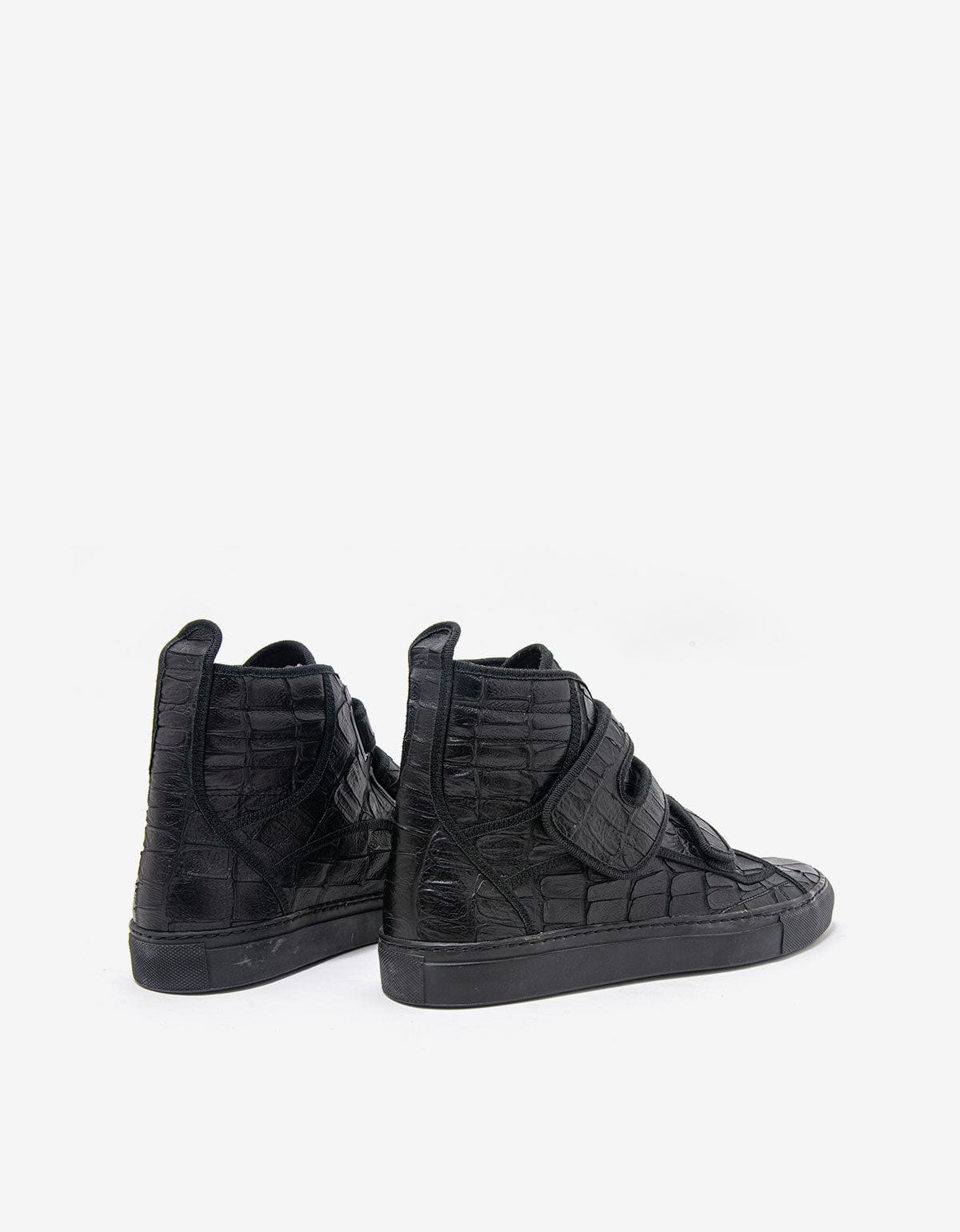 Raf Simons Black Croc Effect High Top Trainers