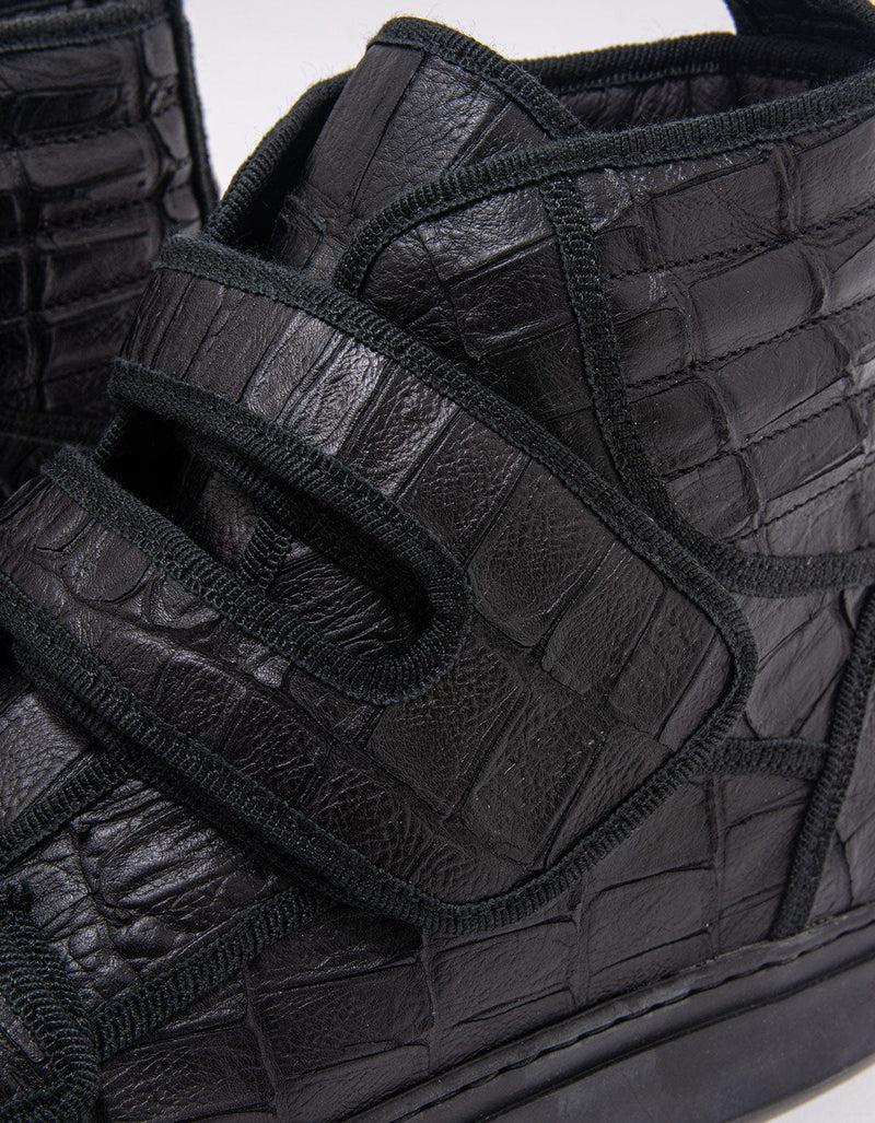 Raf Simons Black Croc Effect High Top Trainers