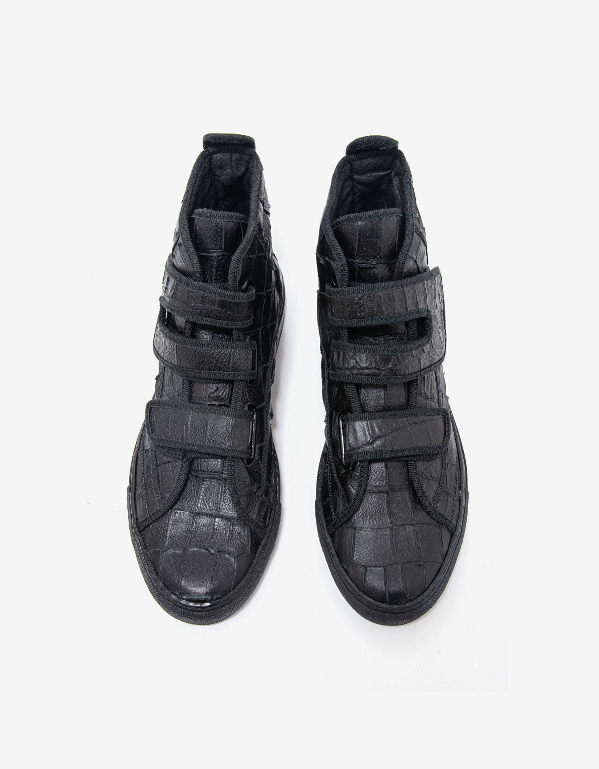 Raf Simons Black Croc Effect High Top Trainers