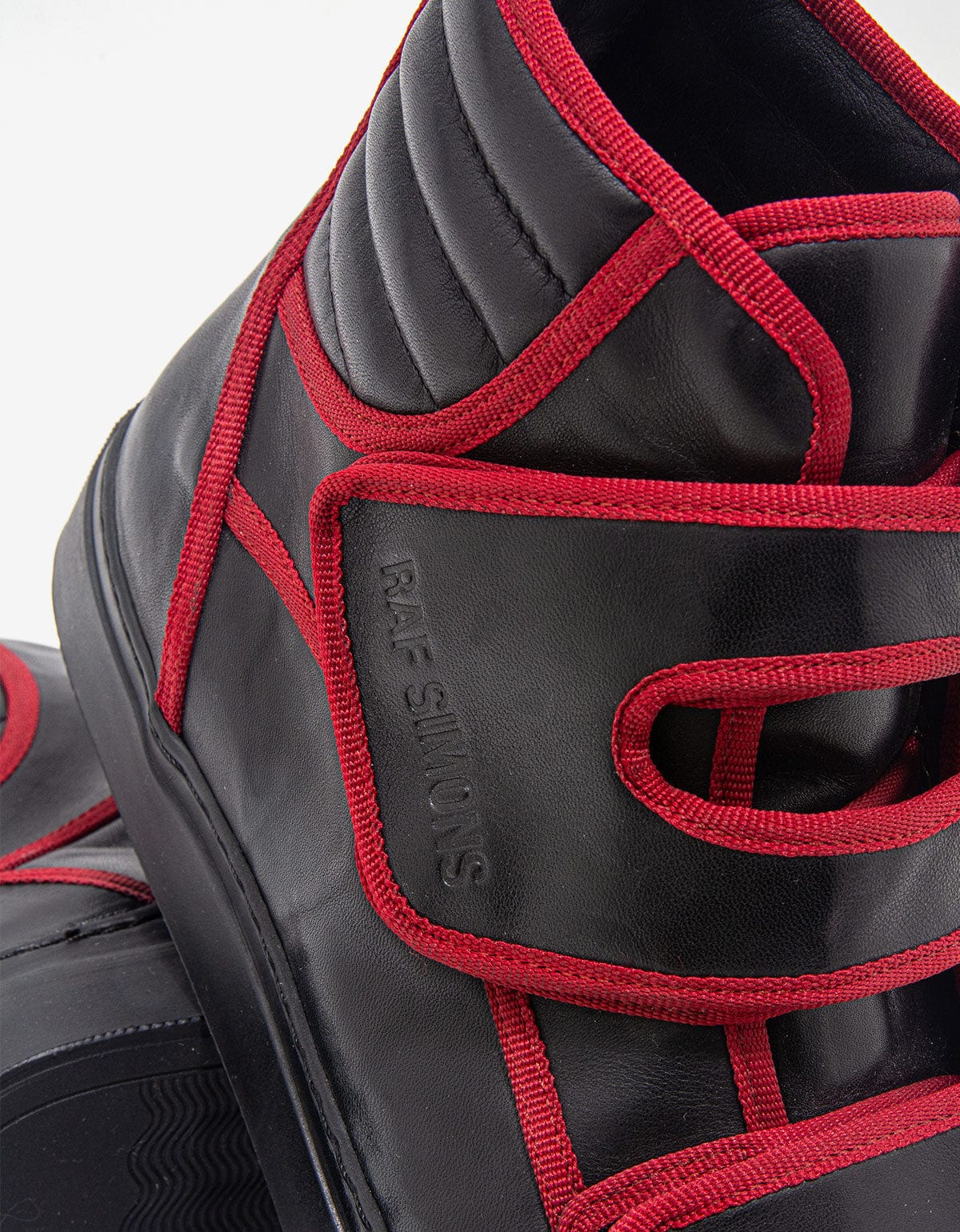 Raf Simons Black High Top Trainers with Highlights - AW16